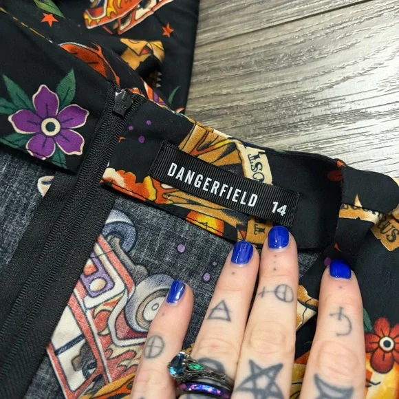 Dangerfield Jurassic Park Lost World Dinosaur Print Cotton Mini Dress Size 14 - Picture 6 of 9